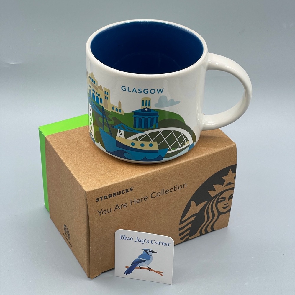 Starbucks Glasgow Scotland You Are Here YAH Mug 14oz Coffee Cup Gift Box UK